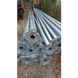 Słup stalowy 6m ocynkowany  stożkowy okrągły  gr 3mm CC6000/60/126/3:1